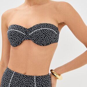 STAUD Jo Balconette Bikini Top Ditsy Floral, Medium, NWT